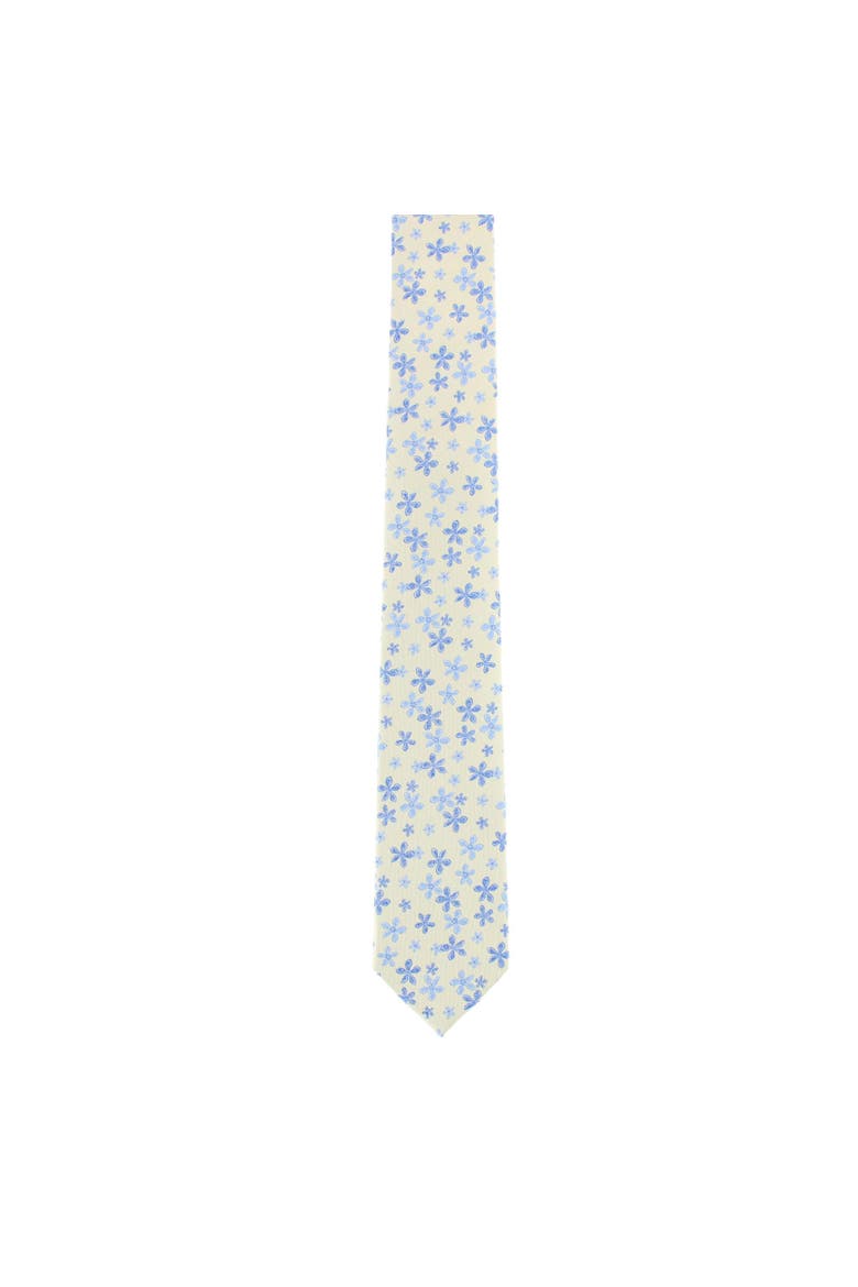 Boy's Weldon Floral Silk Novelty Necktie, Alternate, color, Yellow