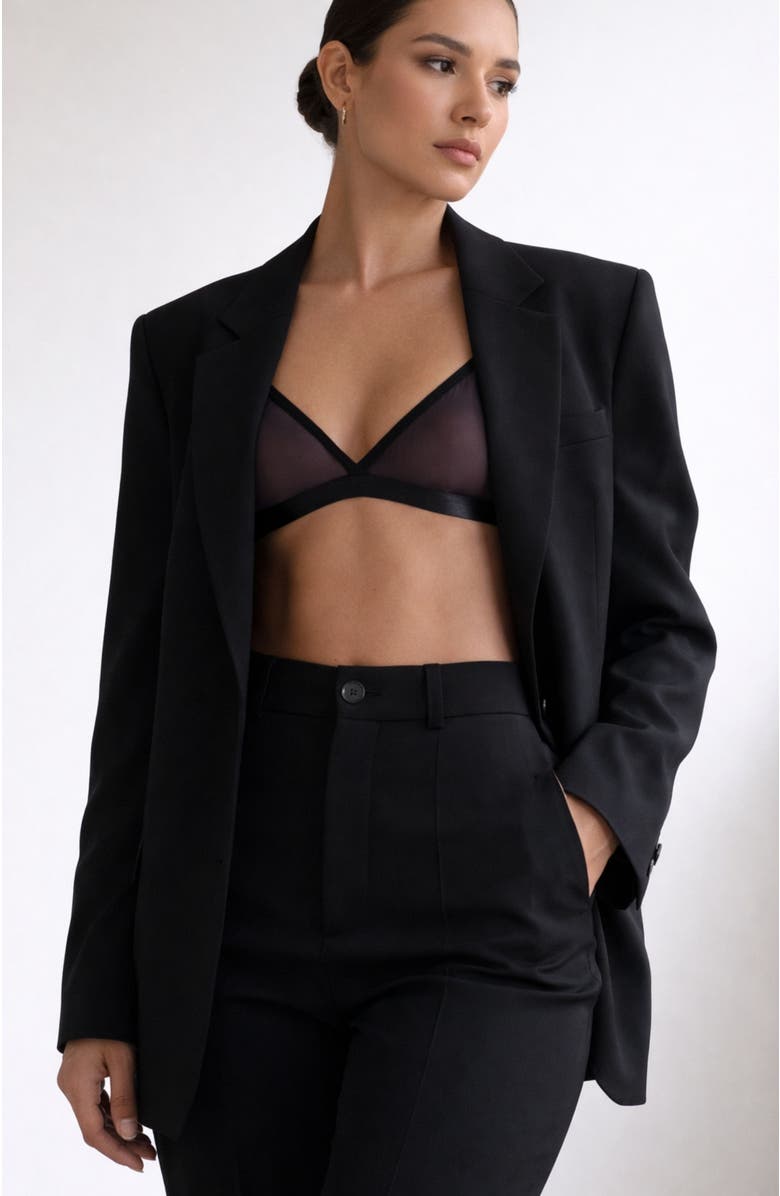 LECHERY<sup>®</sup> Lustrous Sheer Triangle Bralette, Alternate, color, Black