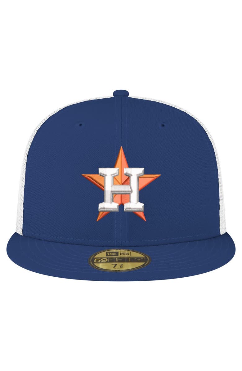 New Era Men's New Era Navy Houston Astros Team Color 59FIFTY Trucker Fitted Hat, Alternate, color, 