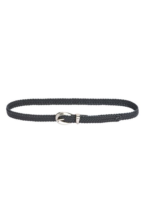 Maria Braid Leather Skinny Belt