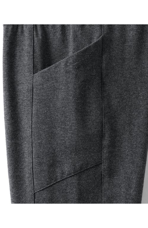 Lands' End Girls Tough Cotton Ankle Legging With Pockets In Charcoal Heather