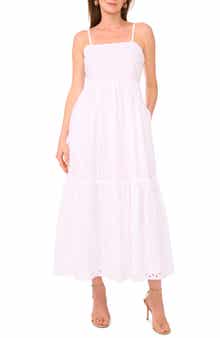 CeCe Eyelet Cotton Midi Sundress