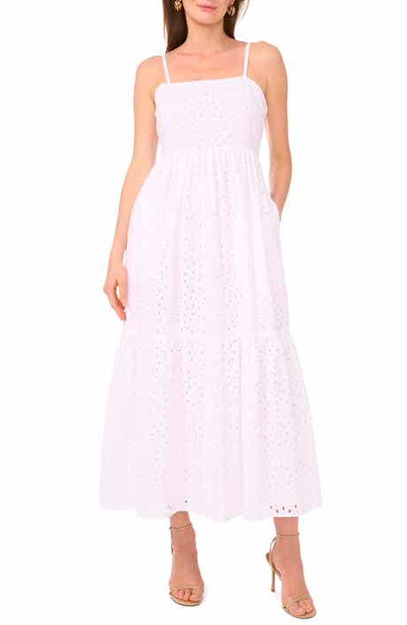 CeCe Eyelet Cotton Midi Sundress