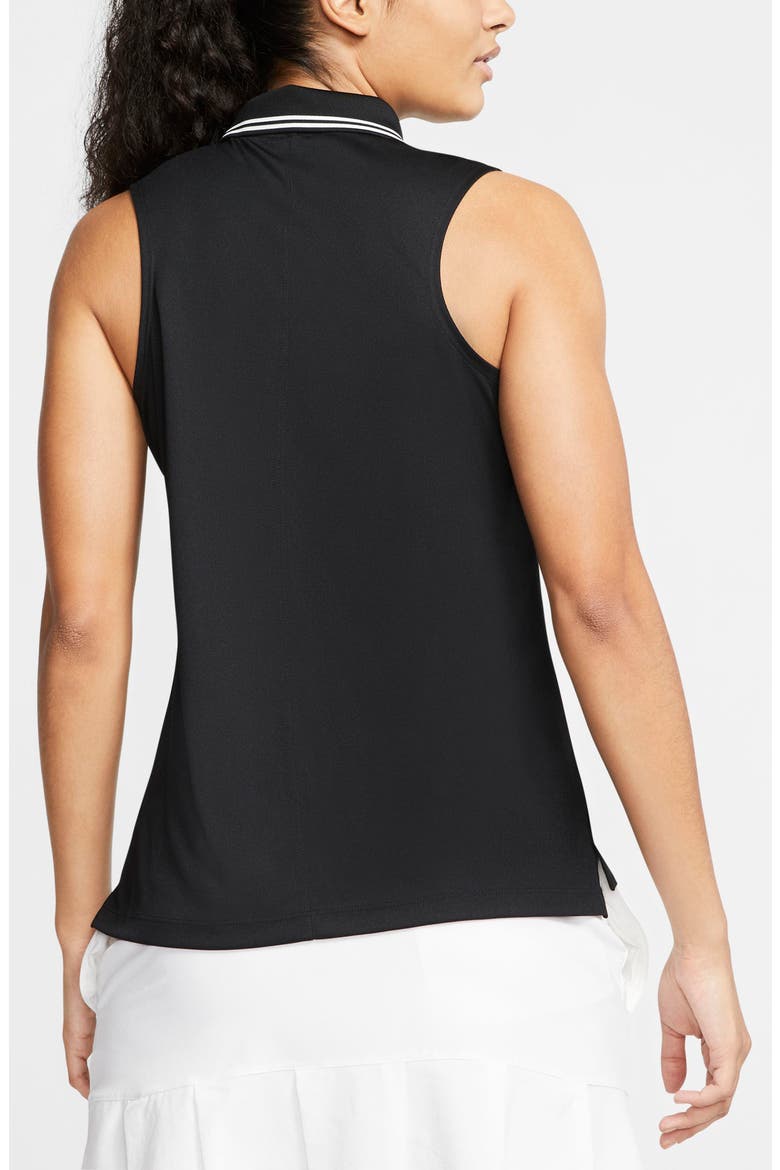 Victory Dri-FIT Sleeveless Polo, Alternate, color, BLACK/ WHITE/ WHITE