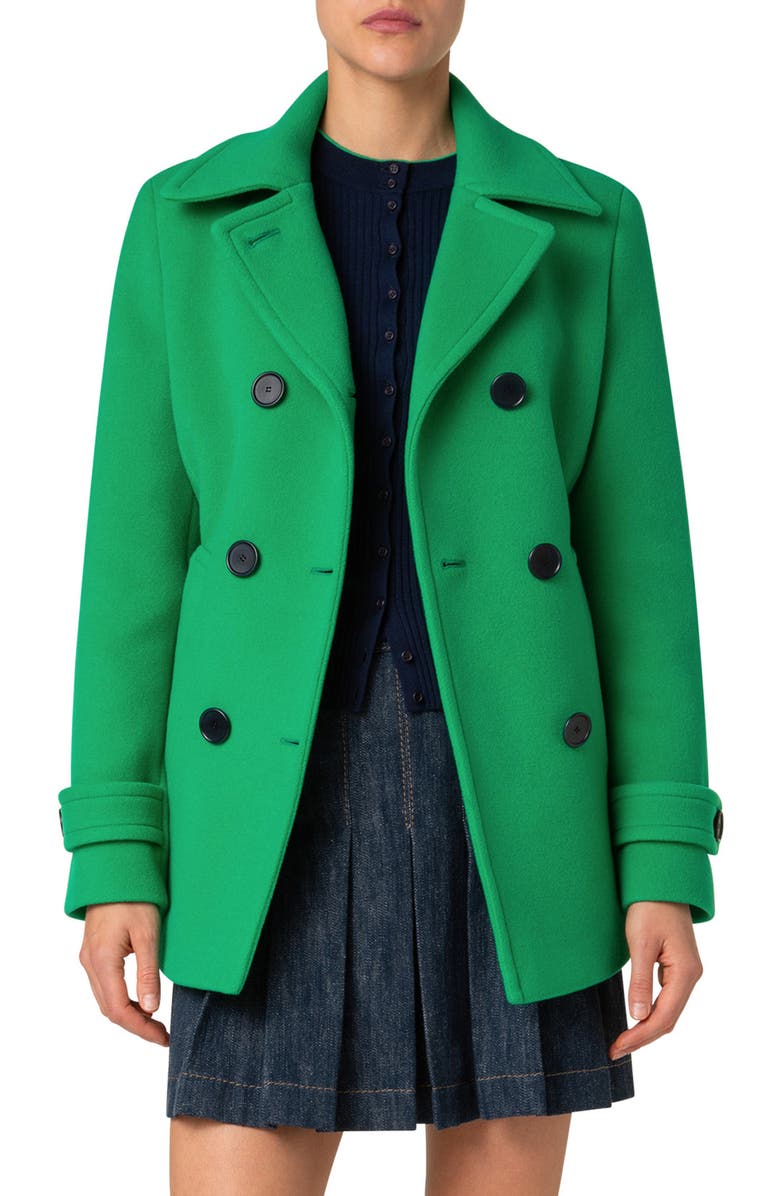 Akris punto Wool Blend Peacoat, Main, color, 