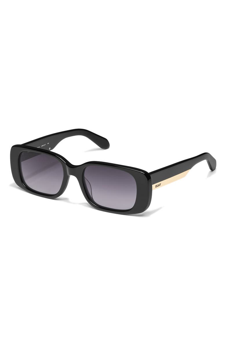 QUAY Karma 53mm Gradient Square Sunglasses, Alternate, color, Black/ Smoke