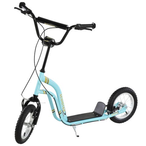 Youth Scooter with Dual Brakes, Inflatable Front Wheel