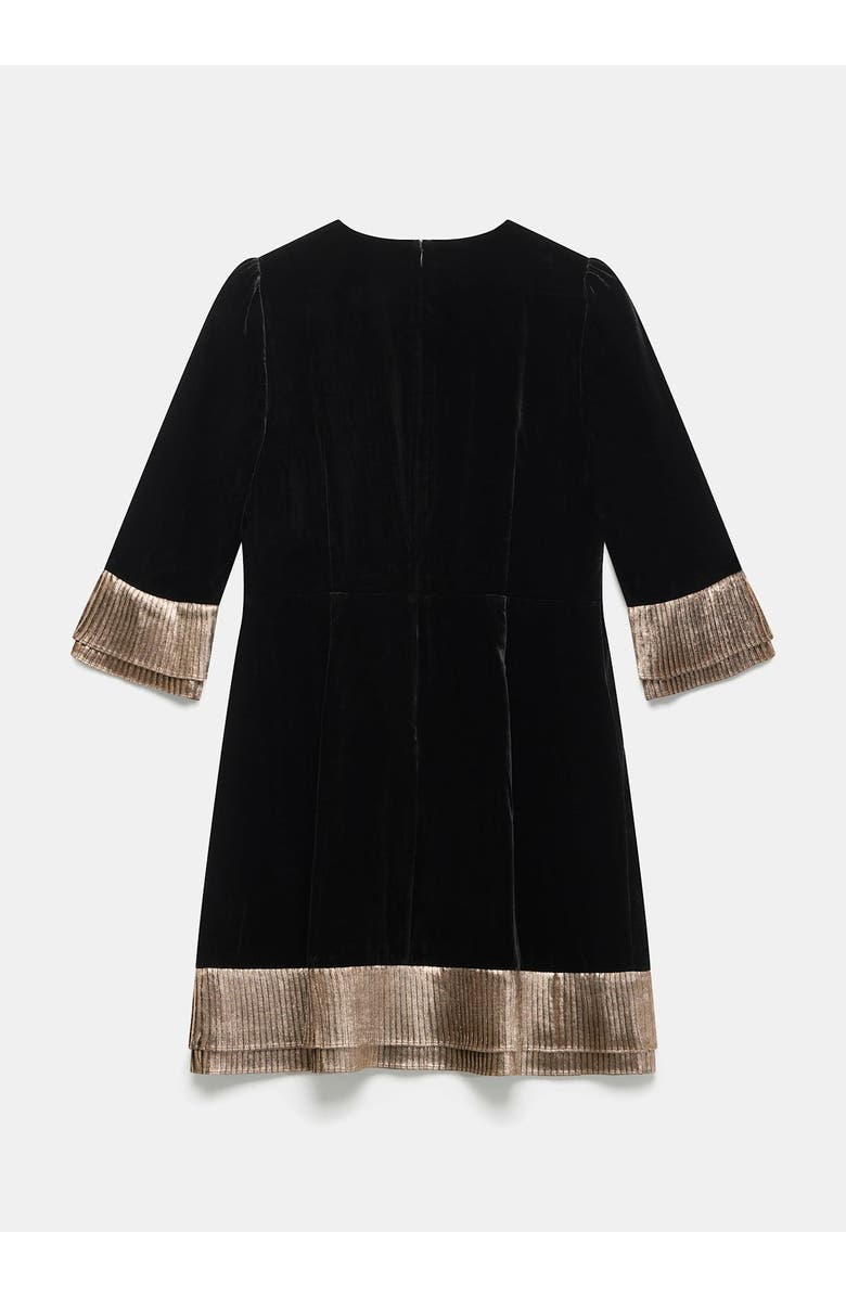 MINT VELVET Velvet Frill Detail Mini Dress, Alternate, color, Black