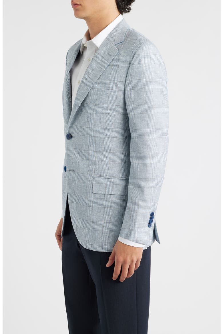 Hartford Classic Fit Light Blue Glen Check Wool Sport Coat, Alternate, color, LIGHT BLUE