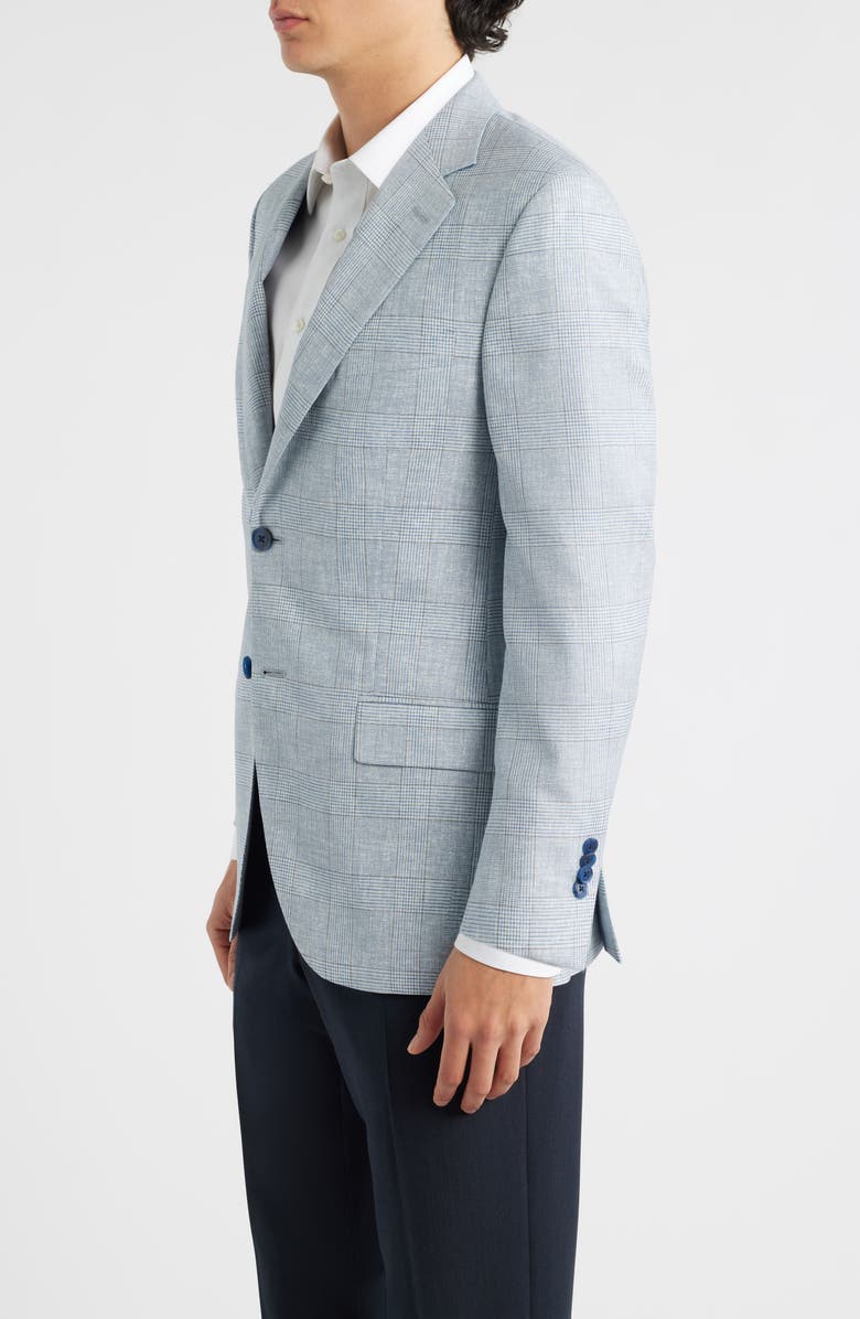 Peter Millar Hartford Classic Fit Light Blue Glen Check Wool Sport Coat, Alternate, color, Light Blue