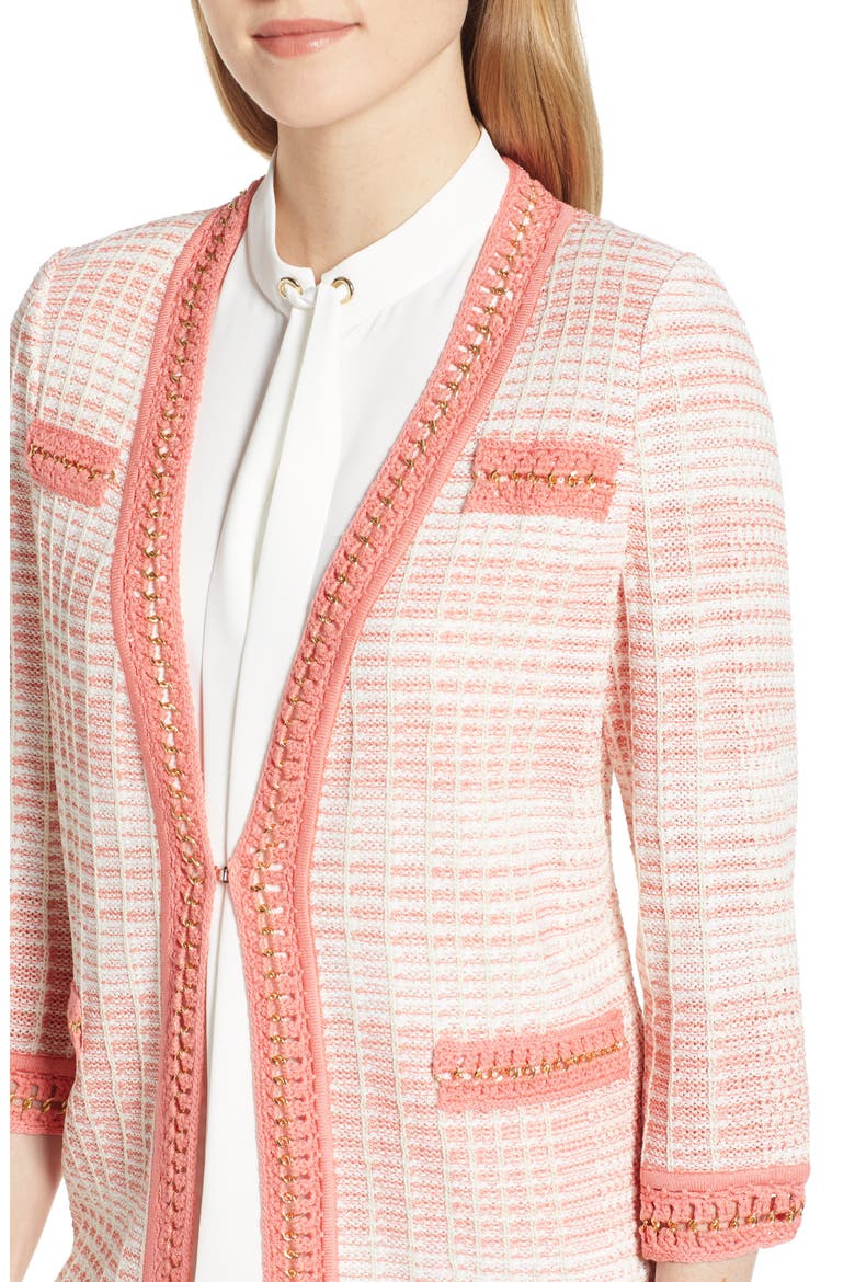 Stripe Knit Jacket, Alternate, color, PLUMERIA/ MAGNOLIA/ WHITE