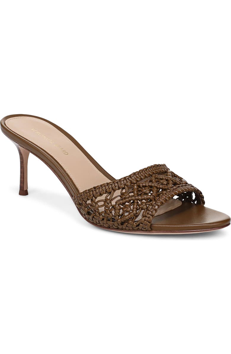 Veronica Beard Tia Macramé Slide Sandal, Main, color, Chestnut