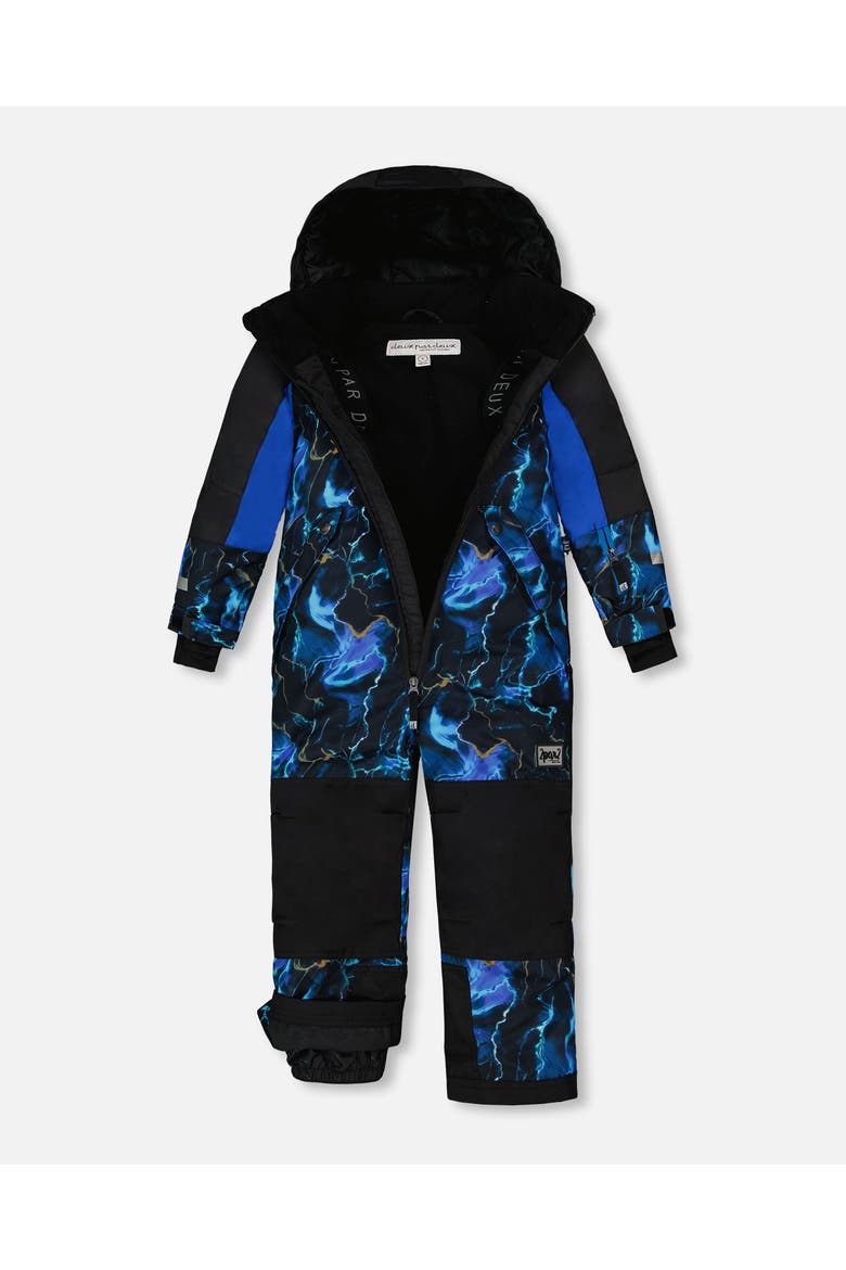 Deux par Deux Big Boy's One Piece Technical Snowsuit Black Printed