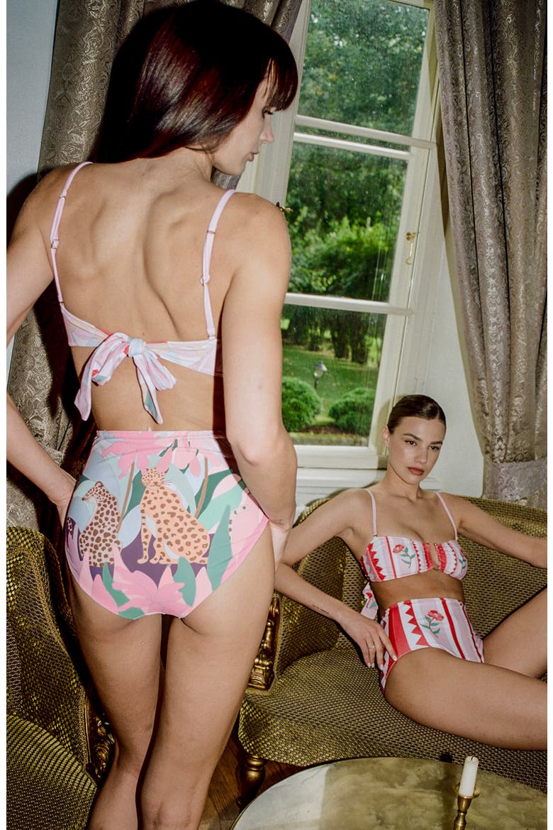 Jungle Rose Reversible Bikini Bottom, Alternate, color, Pink