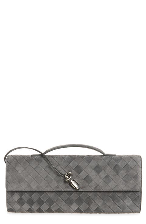 Long Andiamo Intrecciato Suede Clutch