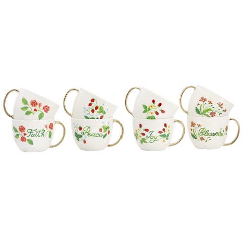 8 Piece 17.5 Ounce Ceramic Assorted Mug Set