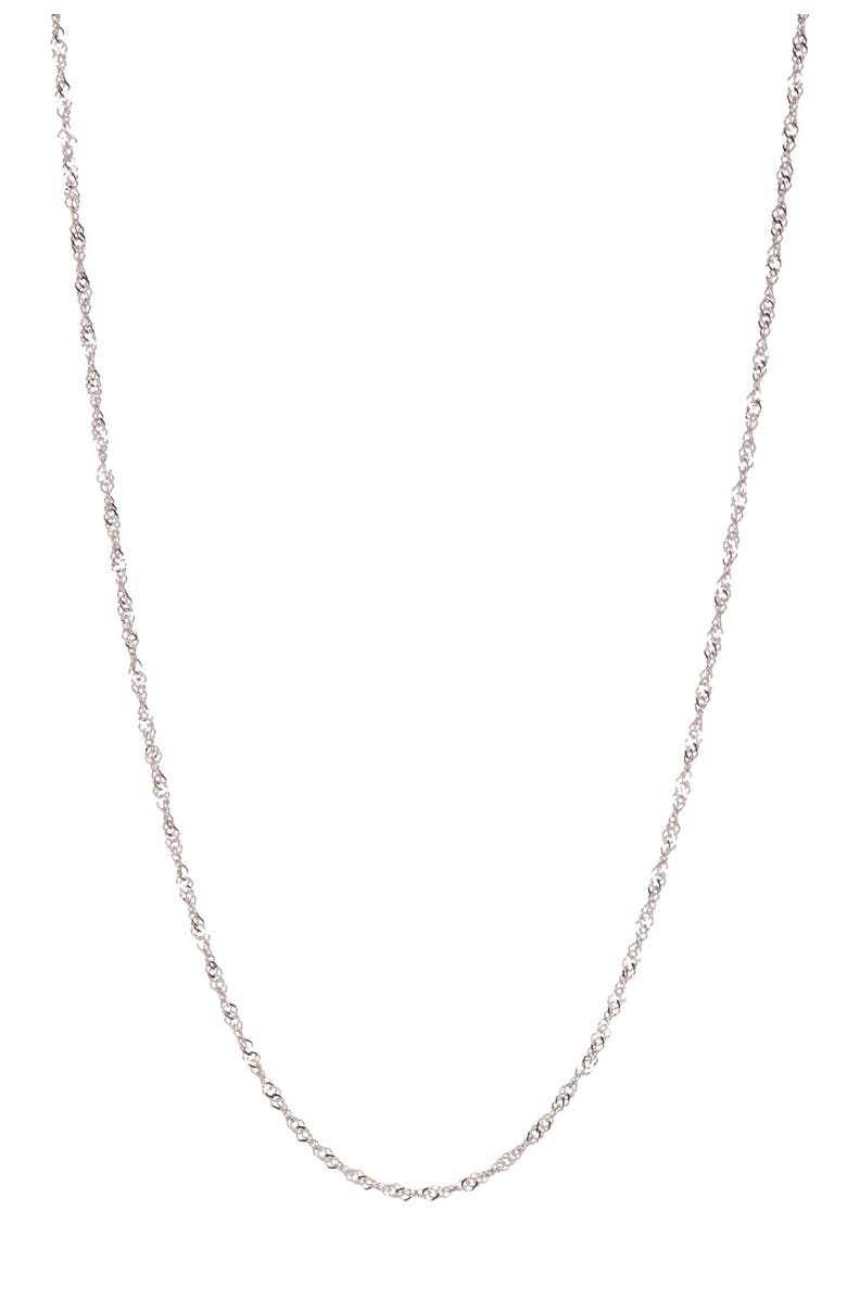 KARAT RUSH 14K White Gold Diamond-Cut 18" Singapore Chain Necklace, Main, color,