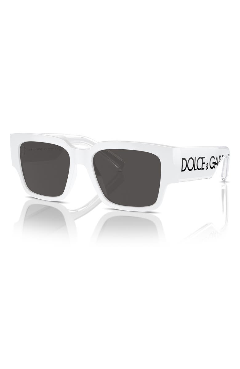 Dolce&Gabbana Kids
49mm Square Sunglasses, Alternate, color, White / Dark Grey