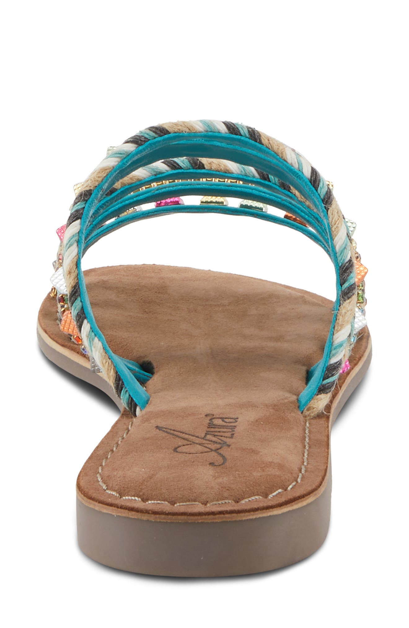 Intoxicate Slide Sandal, Alternate, color, TURQUOISE MULTI