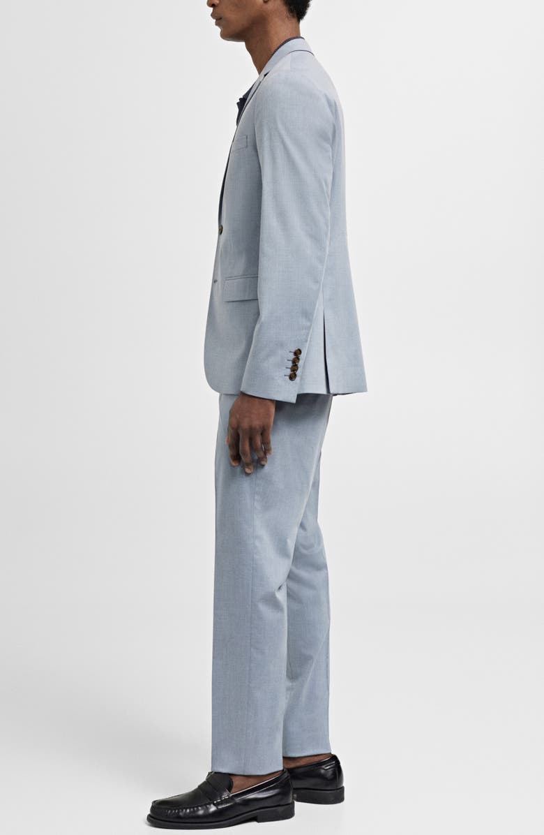 MANGO Superslim Fit Light Blue Stretch Sport Coat, Alternate, color, Sky Blue