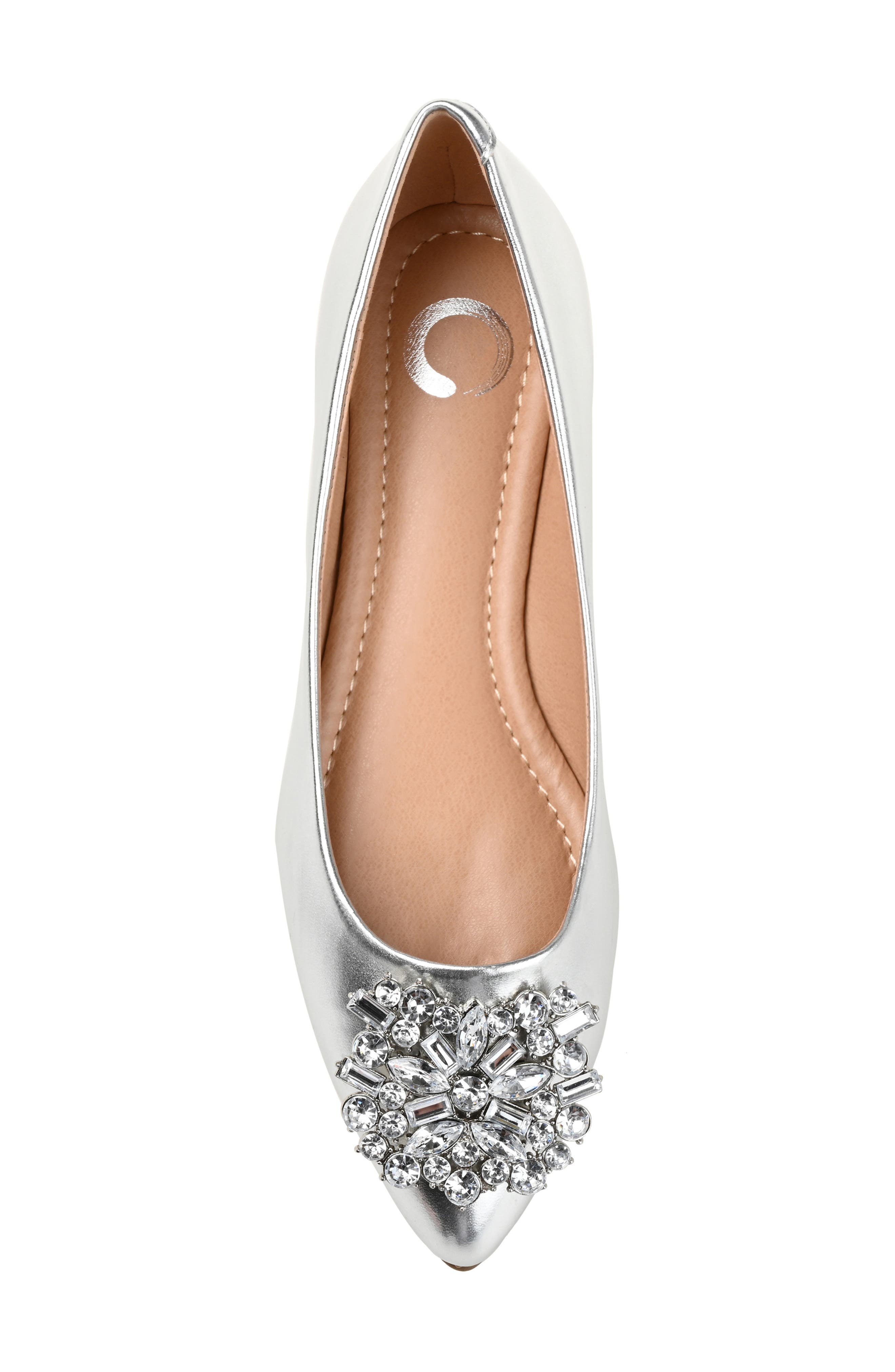 JOURNEE Renzo Embellished Flat, Alternate, color, SILVER