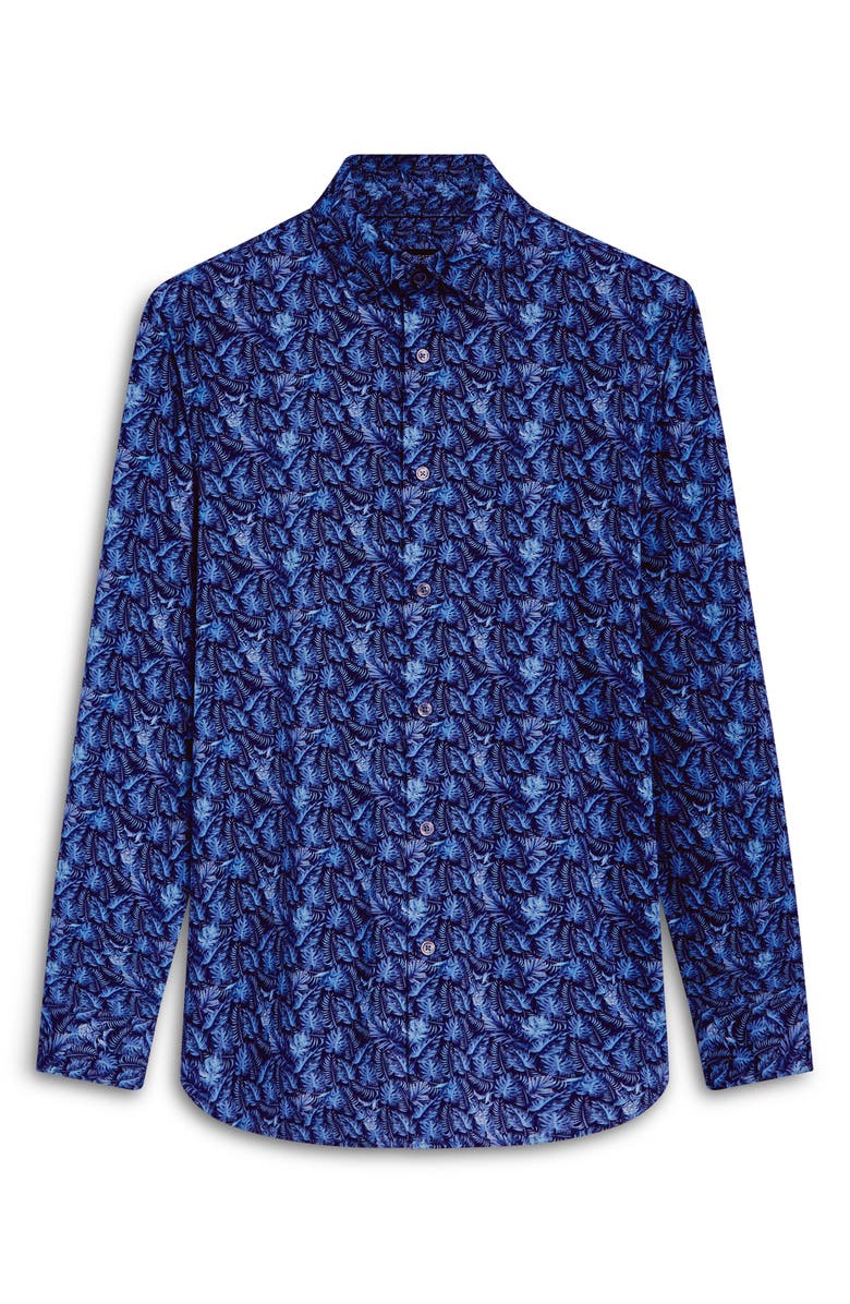 Bugatchi James OoohCotton<sup>®</sup> Leaf Print Button-Up Shirt, Alternate, color,