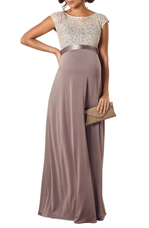 Mia Lace & Jersey Maternity Gown