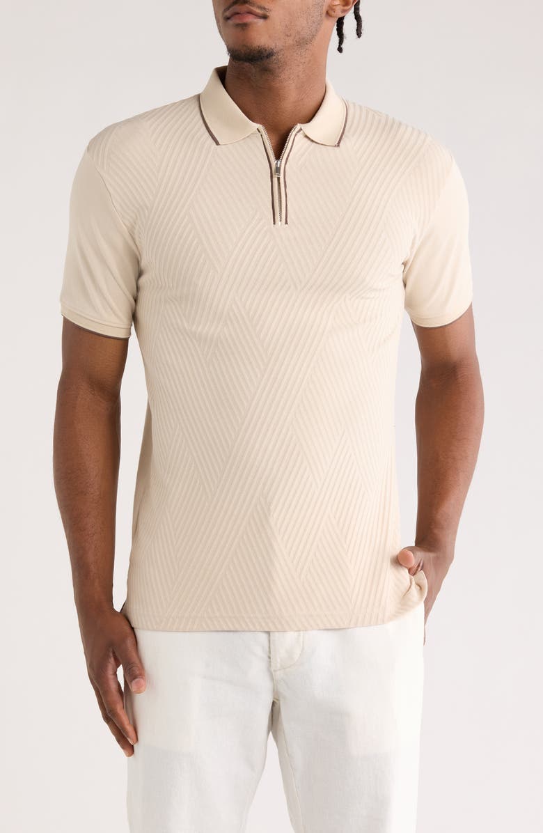 Cactus Man Zip Short Sleeve Polo, Main, color,