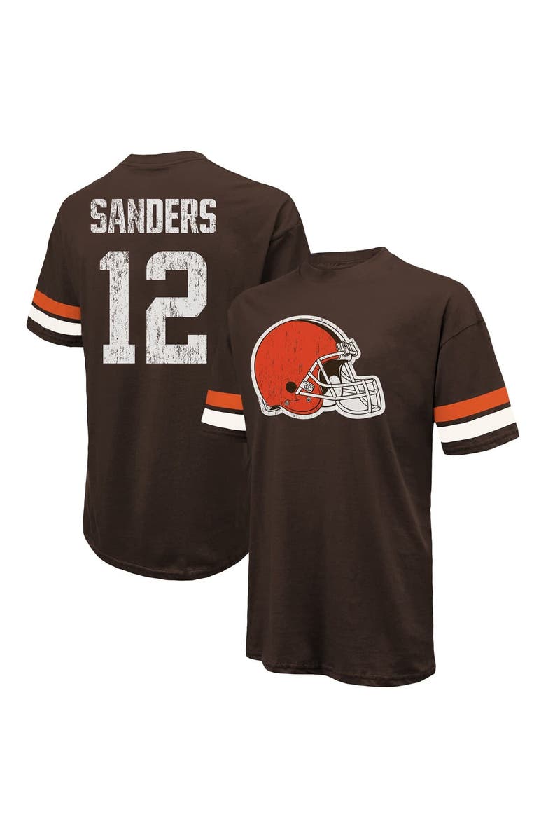 Majestic Threads Men's Majestic Threads Shedeur Sanders Brown Cleveland Browns 2025 NFL Draft Oversized T-Shirt, Main, color, Brown