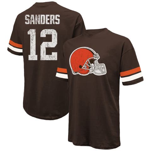 Men's Majestic Threads Shedeur Sanders Brown Cleveland Browns 2025 NFL Draft Oversized T-Shirt