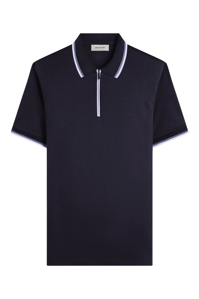 Tipped Quarter Zip Polo, Alternate, color, BLACK
