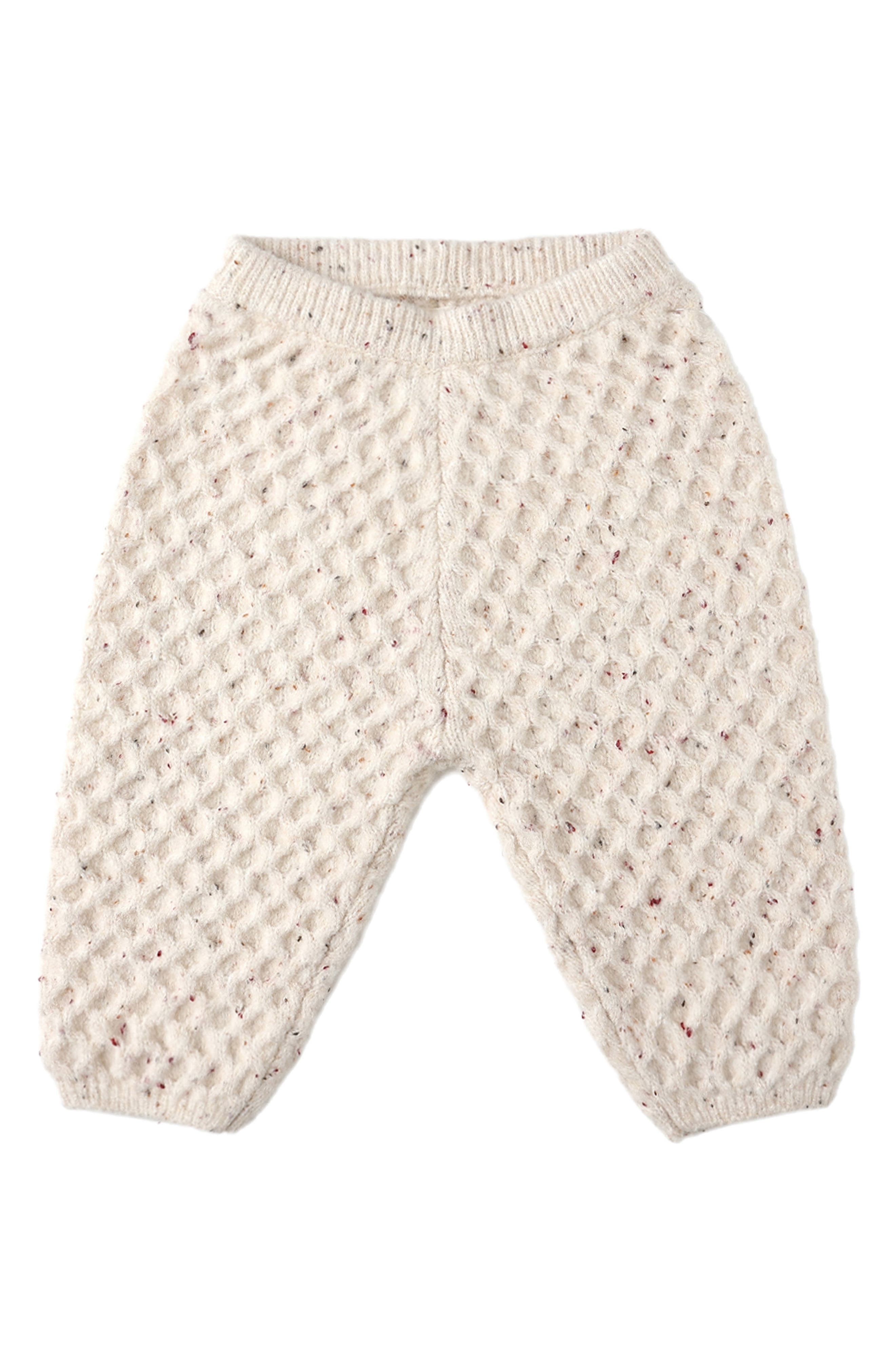 Speckled Honeycomb Cable Knit Joggers