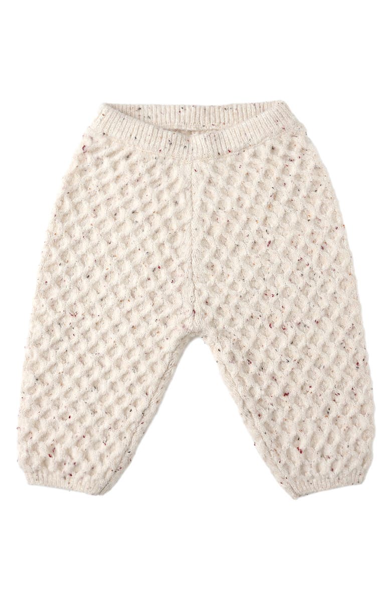 Rylee + Cru Speckled Honeycomb Cable Knit Joggers, Main, color, Natural