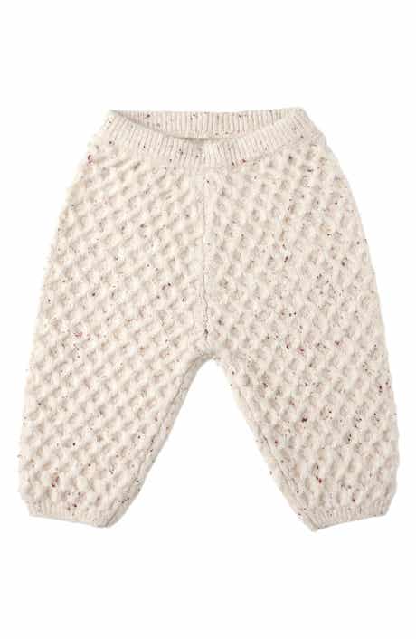 Speckled Honeycomb Cable Knit Joggers