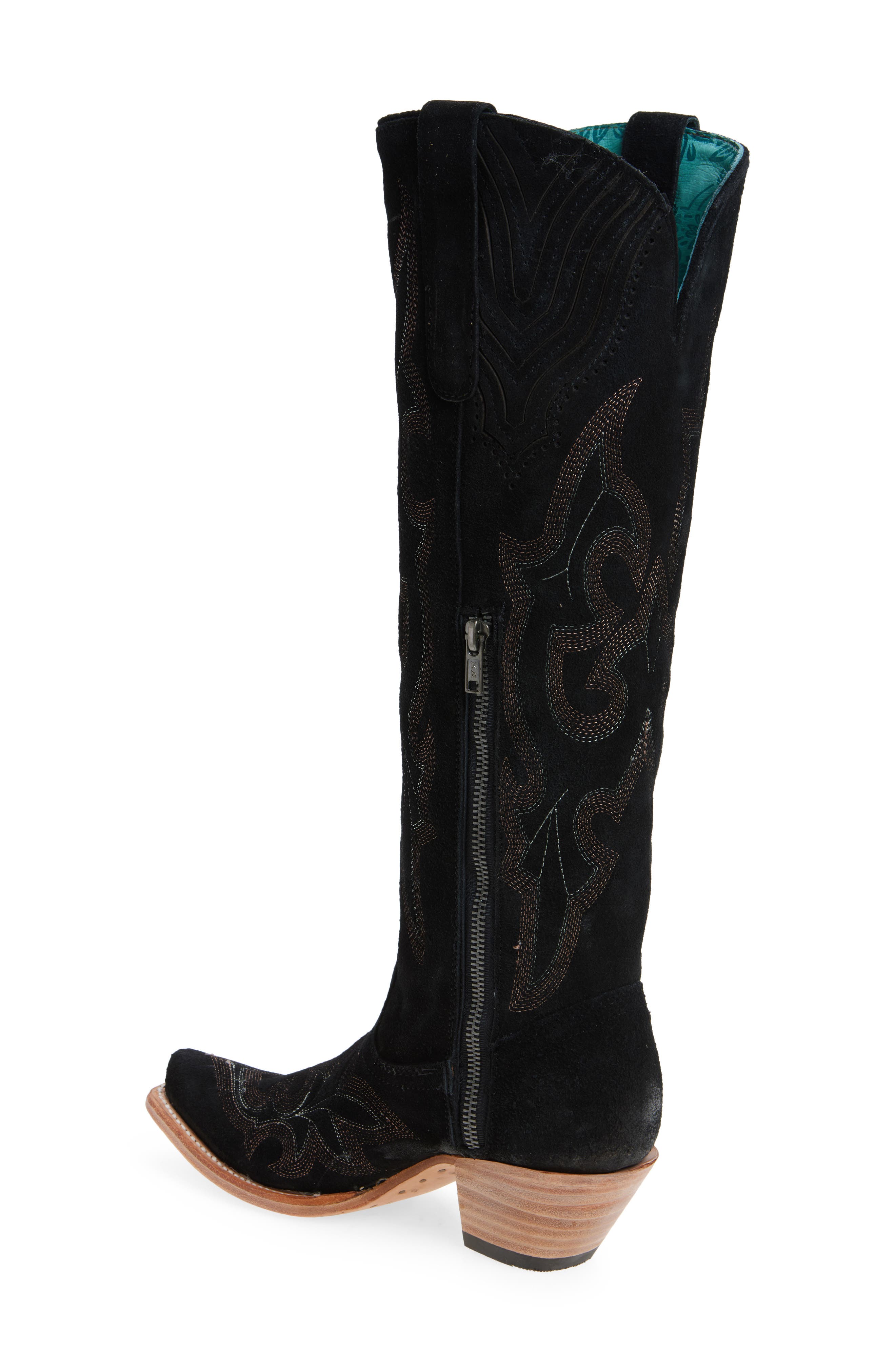 CORRAL Embroidered Knee High Cowboy Boot, Alternate, color, Black