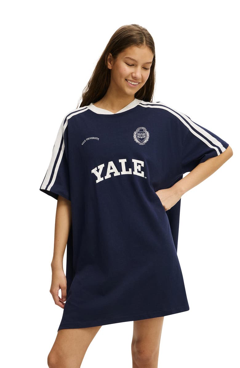 COTTON ON BODY Women's 90 S Sporty Tshirt Nightie, Main, color, Navy Vision Yale