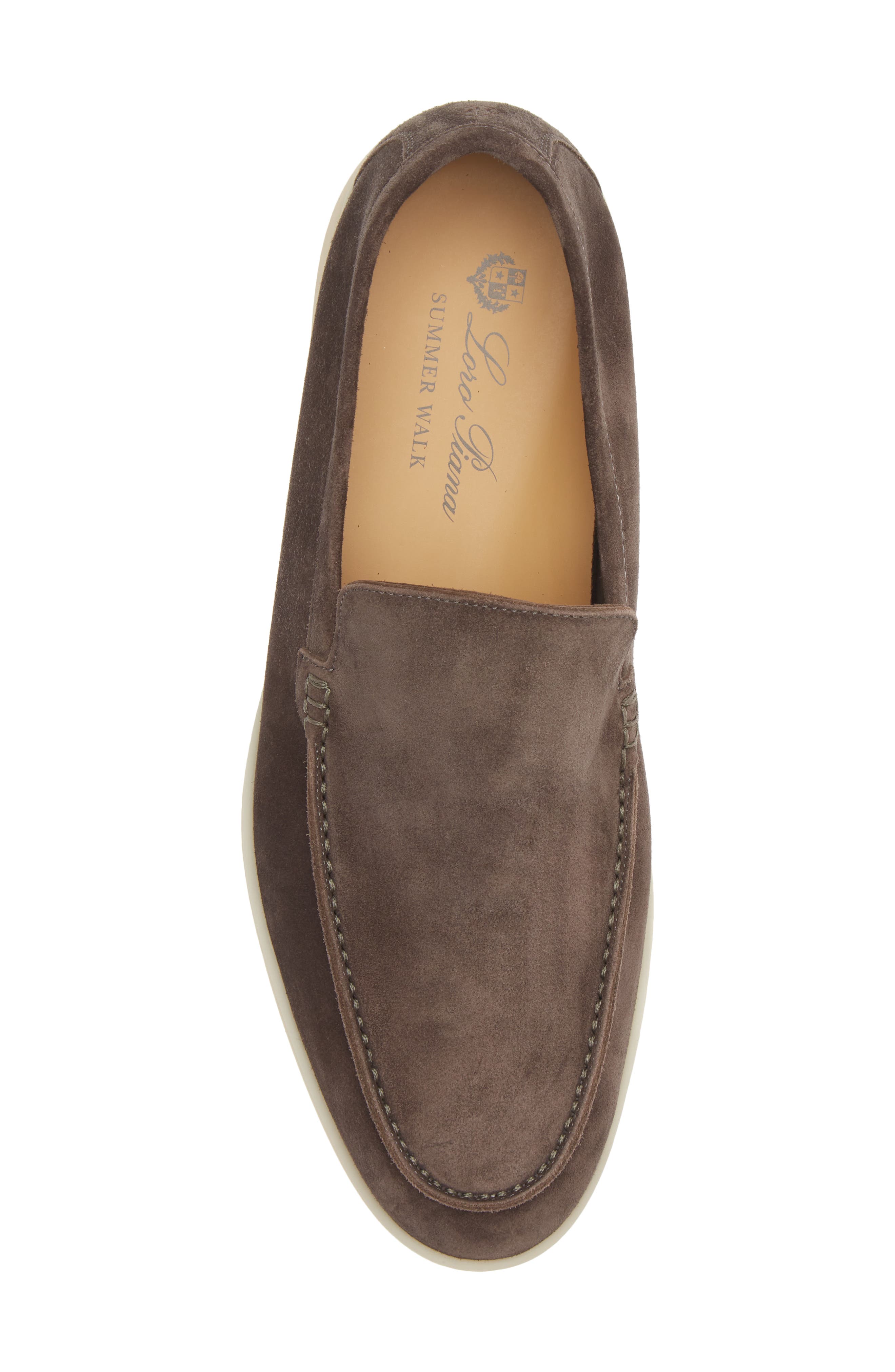 Loro Piana Summer Walk Suede Moc Toe Loafer, Alternate, color, 