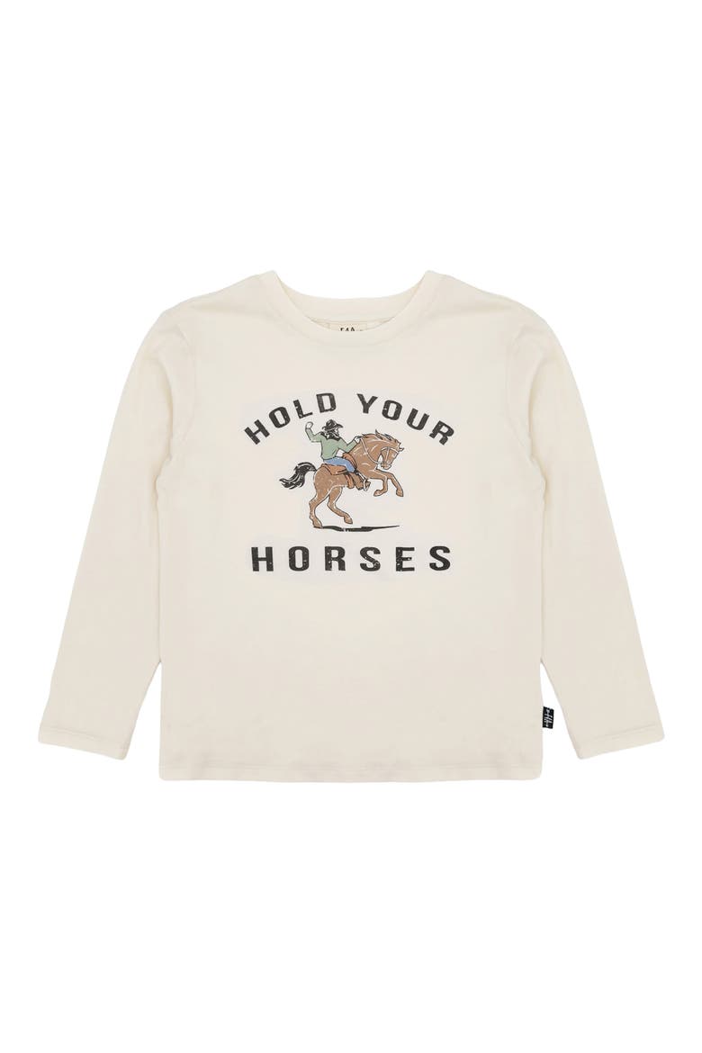 Kids' Horses Long Sleeve Graphic T-Shirt, Main, color, NATURAL