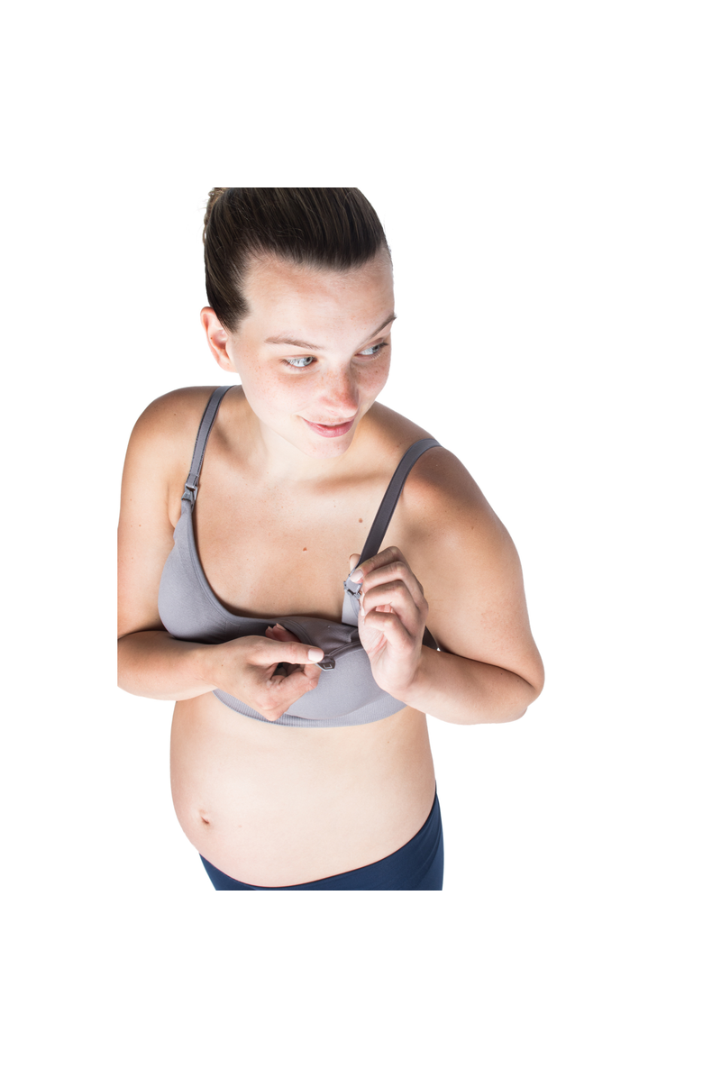 Modern Eternity Maternity Jade Seamless Maternity And Nursing Bra, Alternate, color, Grey