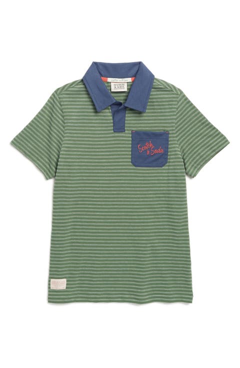 Kids' Stripe Johnny Colar Polo (Little Kid & Big Kid)
