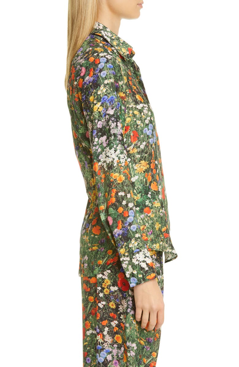 Stella McCartney Willow Floral Print Silk Shirt, Alternate, color,