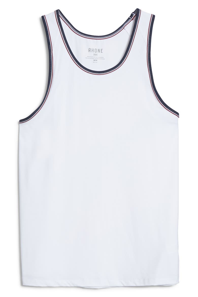 Men's Reign Retro Performance Tank, Alternate, color, BRIGHT WHITE