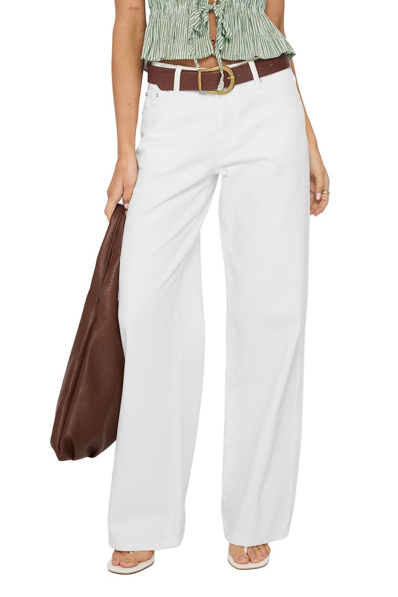 Serenitia Mid Rise Straight Leg Jeans, Main, color, WHITE WASH