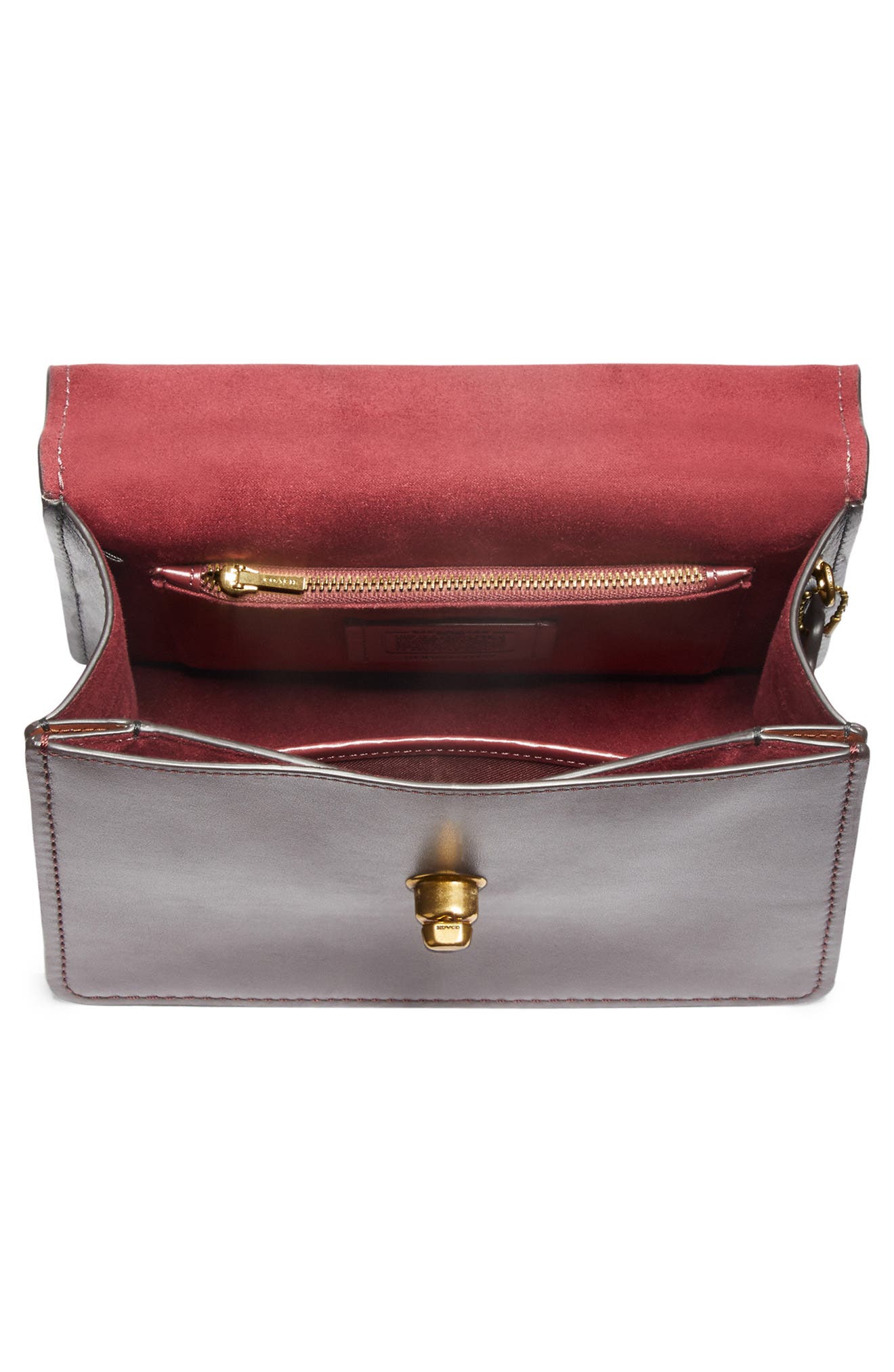 COACH Parker Colorblock Stripe Leather Shoulder Bag, Alternate, color, 