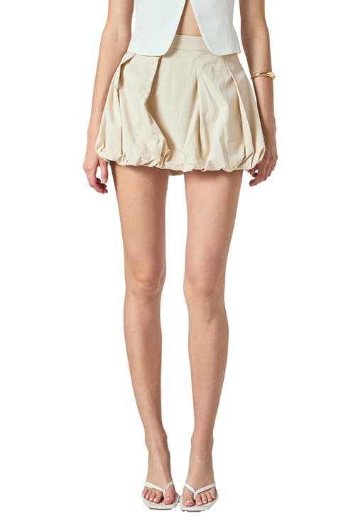 Bubble Hem Cotton Miniskort