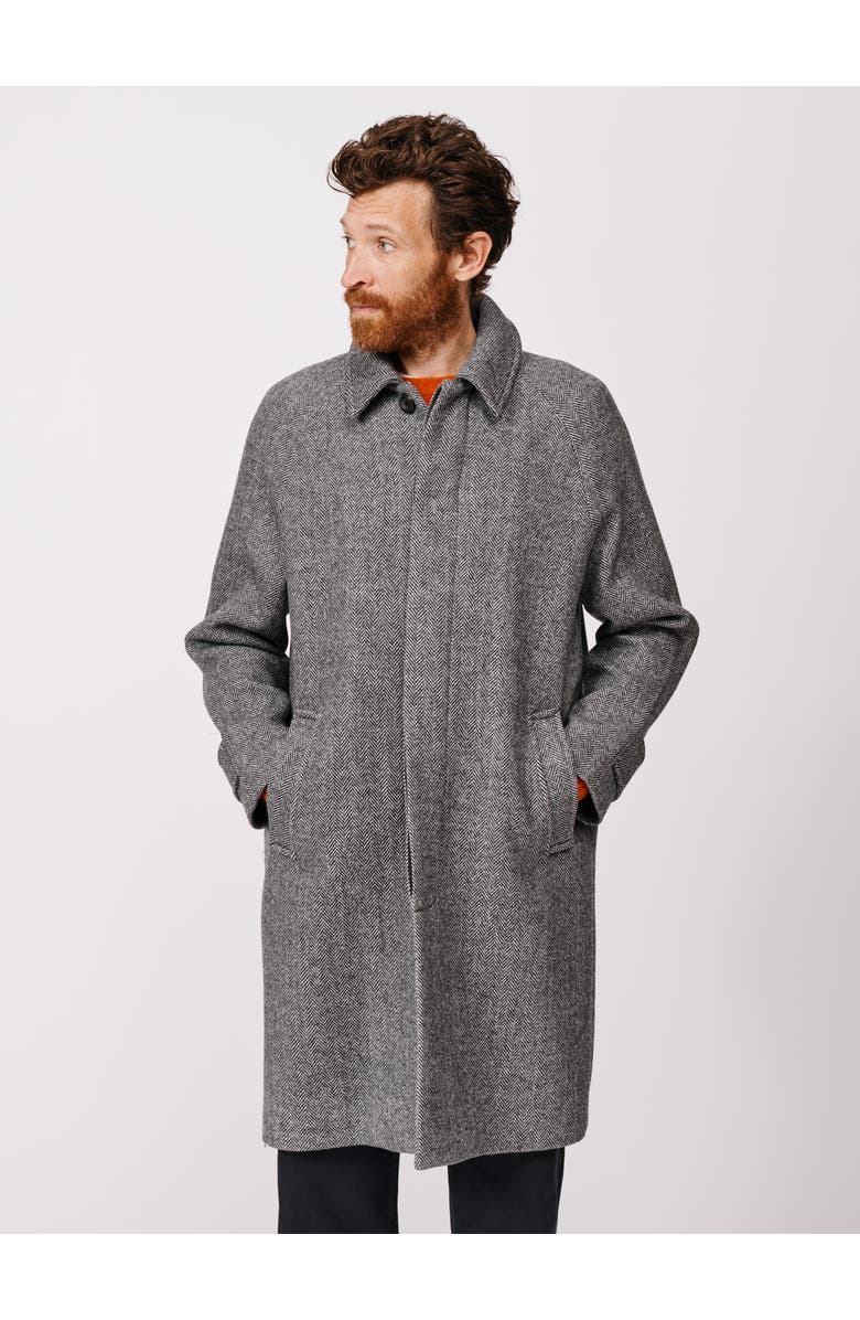 Aubin Dawes Wool Blend Overcoat, Alternate, color, Grey Herringbone