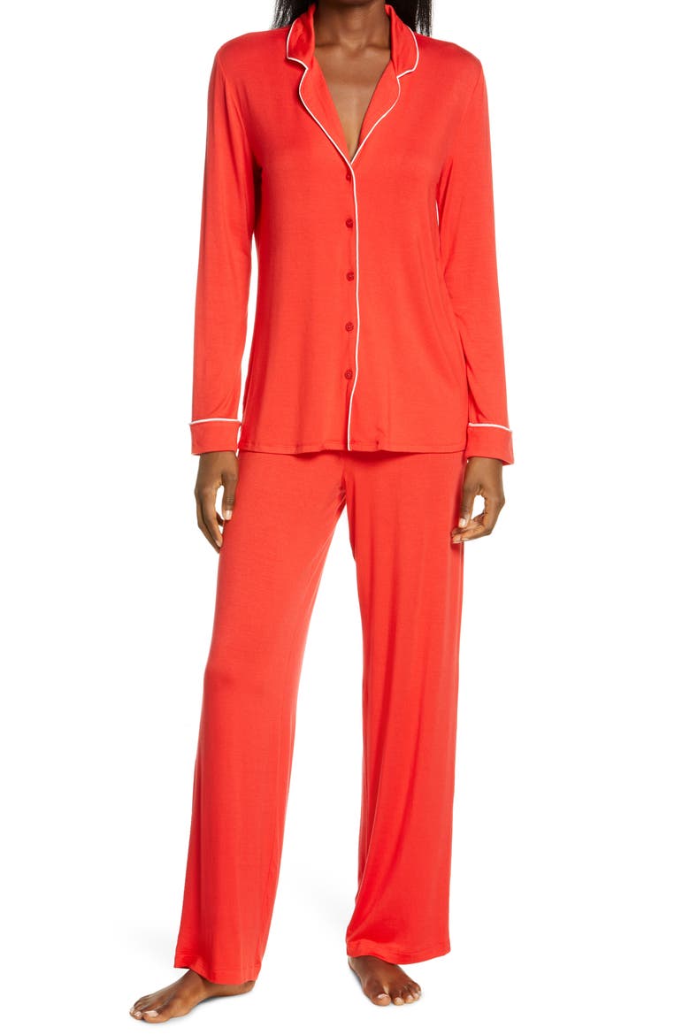 Moonlight Dream Pajamas, Main, color, RED BLOOM