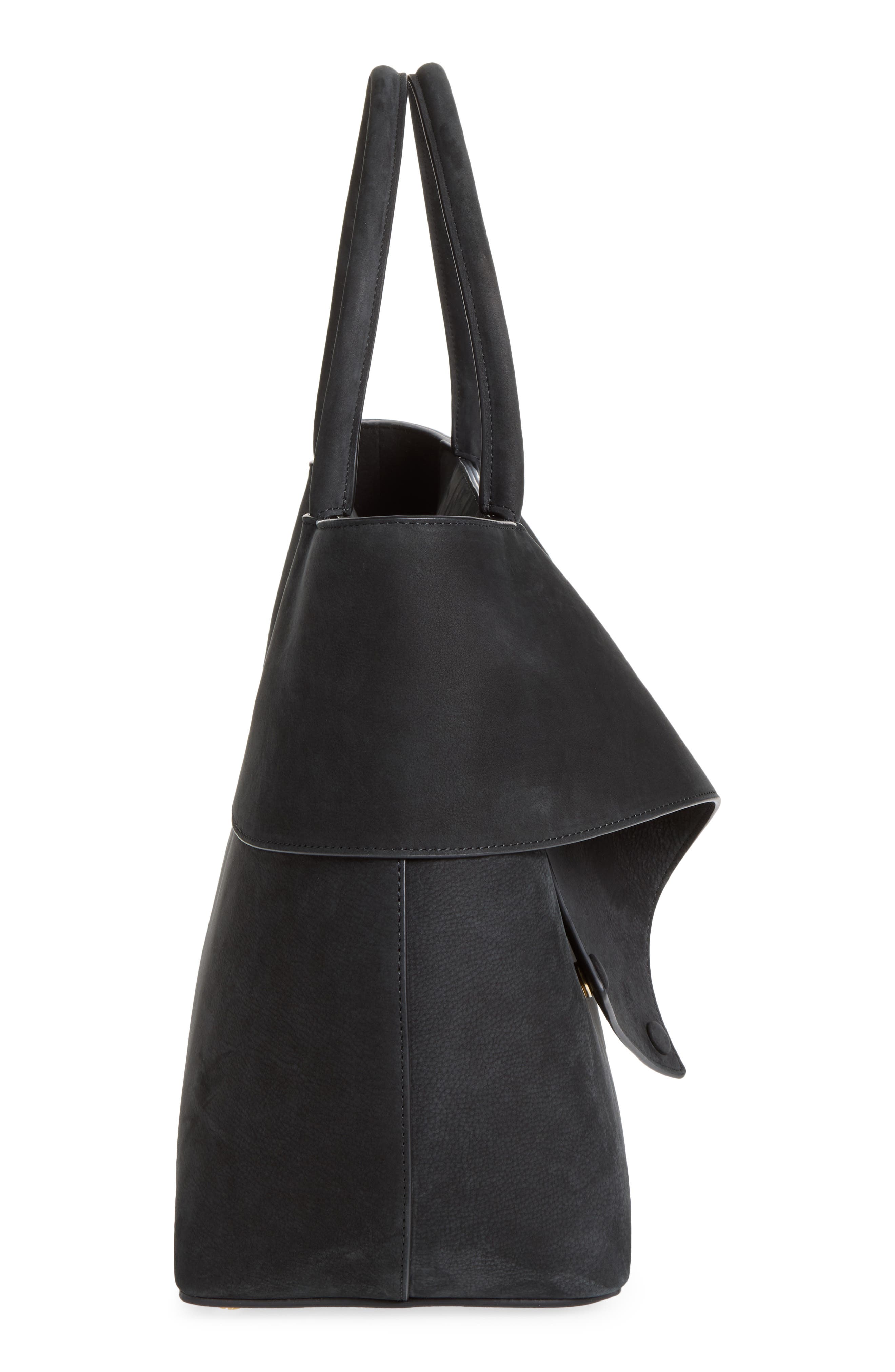 Mercer Nubuck Leather Tote, Alternate, color, BLACK