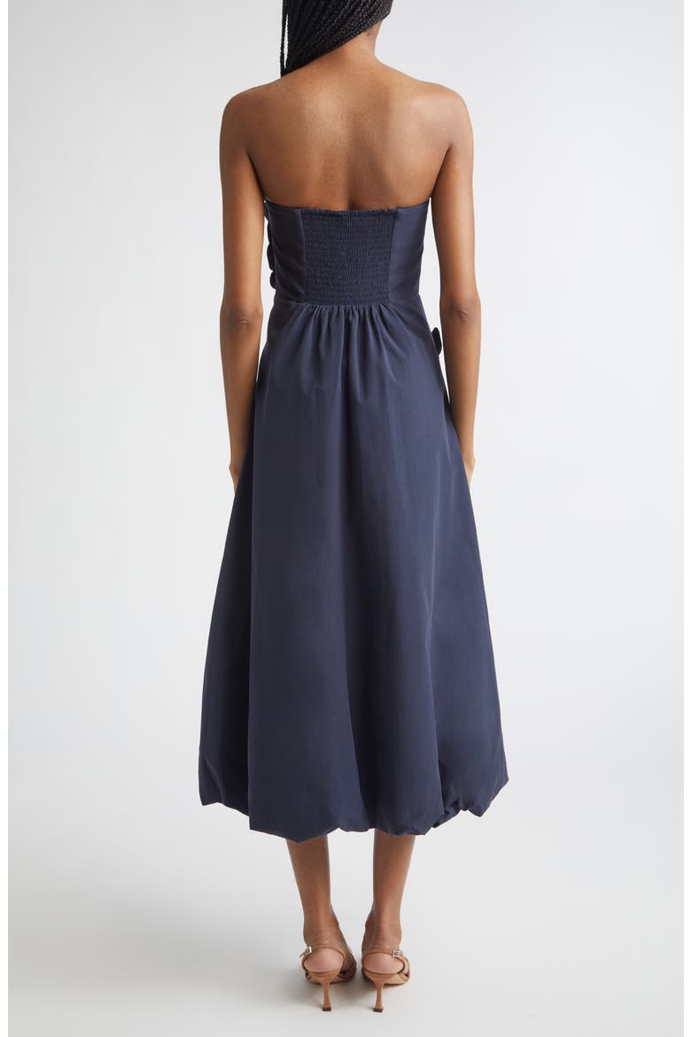 Zaria Floral Strapless Midi Dress, Alternate, color, NAVY