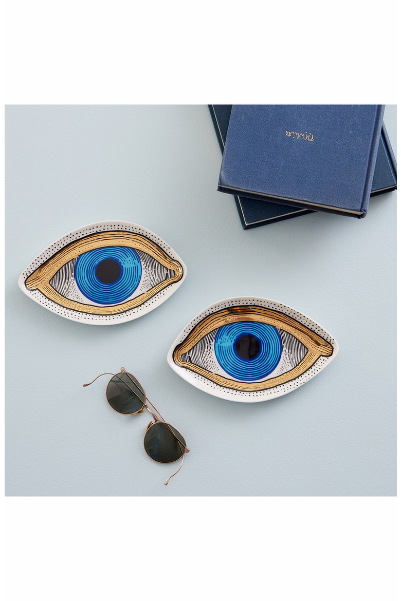 Eye Trinket Decorative Tray, Alternate, color, Blue / Gold